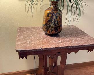 vintage marble topped lamp table
