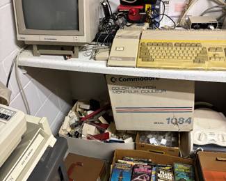 Commodore 64 with accessories in many games