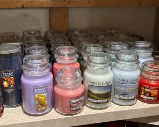 Dozens of Yankee candles