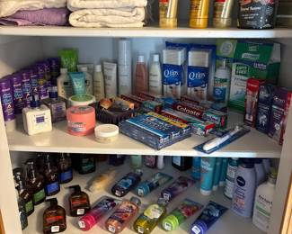 Lotions, bath and body works, shampoos, soaps