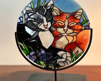 Stained glass cats