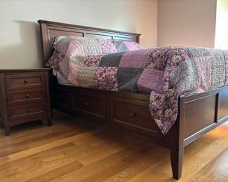 Beautiful king bed set with Simmons pillow top mattress and other matching furniture 
