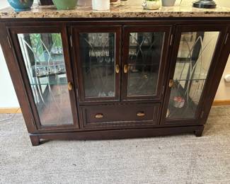 Marble top display cabinet / buffet 