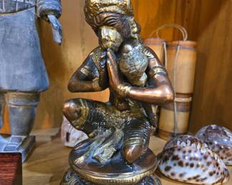 Solid Copper And Brass Monkey God Statue 