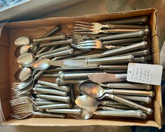 Vintage pewter silverware set