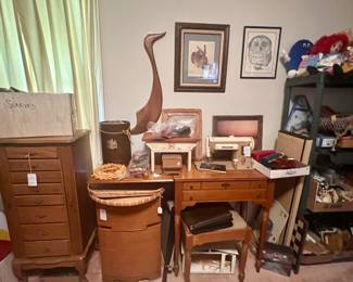 Jewelry stand, sewing machine