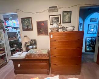 Cedar chest, upright dresser