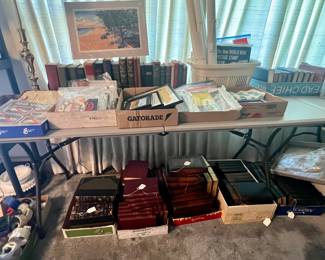 Vintage book sets, ephemera