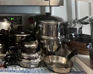 Nice set of Revere Ware pots and pans.
