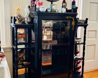 Antique ebonized Aesthetic Movement display cabinet...