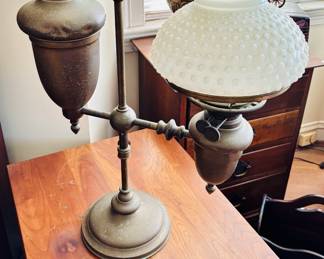Antique student oil lamp (not wired)...