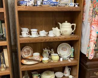 Blue Willow and orient-related dishes, milkglass, etc.