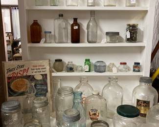 antique and vintage bottles and jars