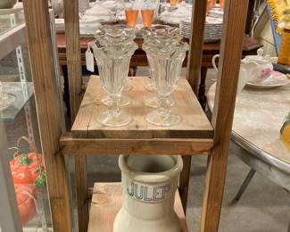sundae glasses, crock julep dispenser base