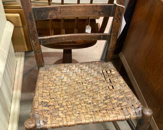 antique rush-seat chair