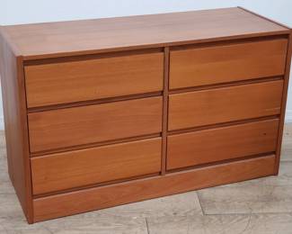 Mid century modern dresser, pressed wood with teak veneer