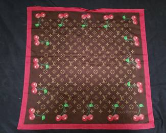 Louis Vuitton monogram Cerises silk bandana, scarf