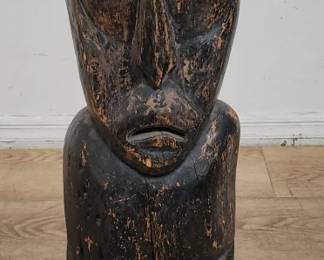 Large vintage African carved wood fertility figure