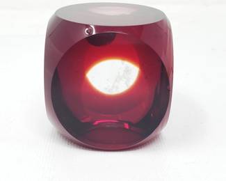 Mid-century modern Reijmyre Sweden art glass cube