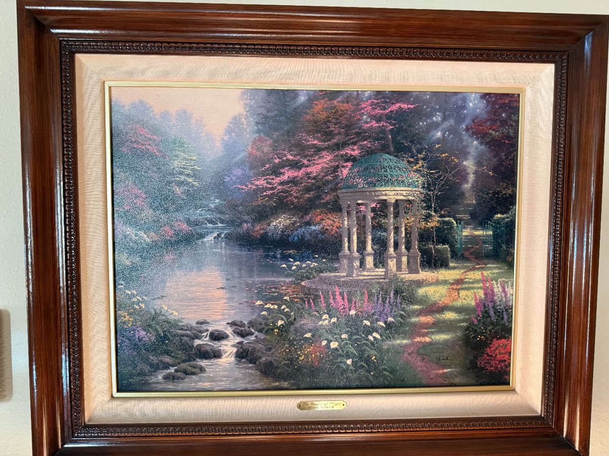 Thomas Kincade "The Garden of Prayer" oil