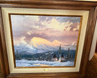 Thomas Kincade "Lingering Dusk" oil