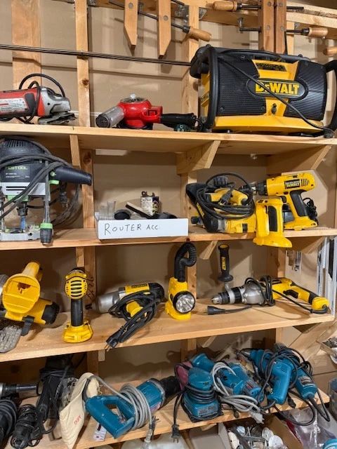 Basement is full of tools.