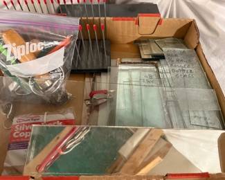 Glass and tools. 