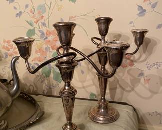 Sterling candelabras.