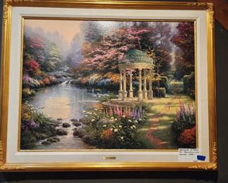 THOMAS KINKADE GARDEN OF PRAYER ORIGINAL PRICE $6250