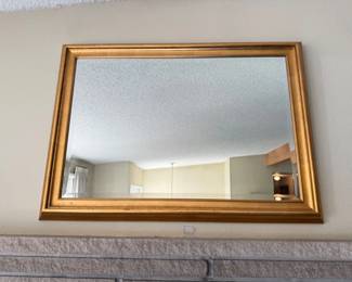 9 RectangularWallMirrorGoldToneWoodFrame