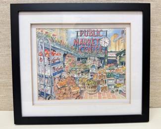 37 EarlyMorningatPikePlaceMarketFramedSeattlePrint