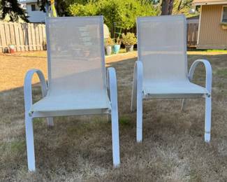 51 Setof2OutdoorPatioChairsWhiteMetalFrameMeshSeats