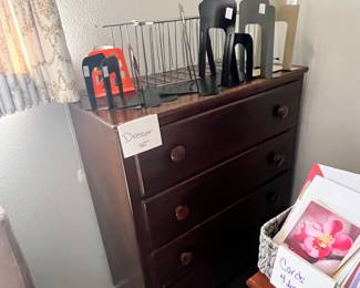 Solid wood chest, book ends