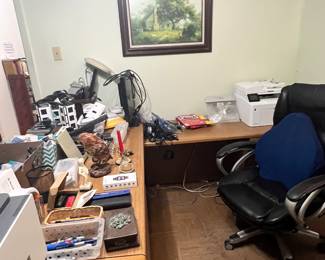 Windberg print, desk, printers, office chair, supplies