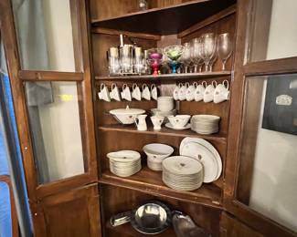 MCM Rosenthal china, Germany 
1950-60s barware, sherbet dishes
Pewter bowl
Drink bucket
Trays
