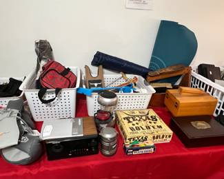 Shoe kit, games, dresser box, lanterns, 