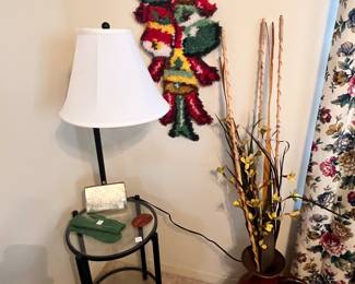 Lamp, Christmas bells wall hanging, floor vase