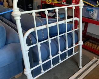Adorable white twin size head and footboard with rails.