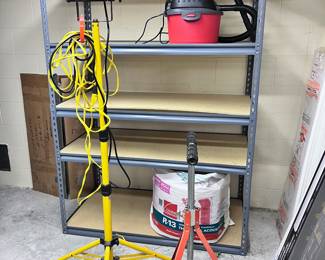 WORK LIGHT, SHOPVAC, SHELVING
