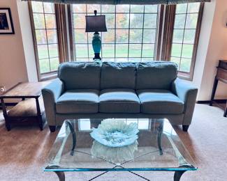 Matching Glass Top Sofa Table and Coffee Table