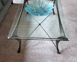 GLASS TOP COFFEE TABLE