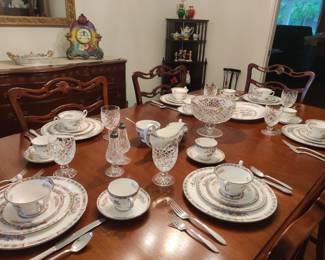 Wedgewood China, dining room table, Waterford