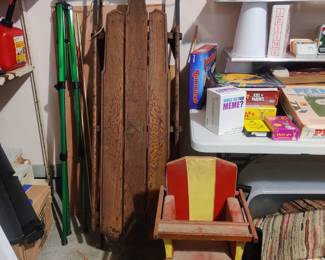 Flexible flyer vinyl covered doll high chair