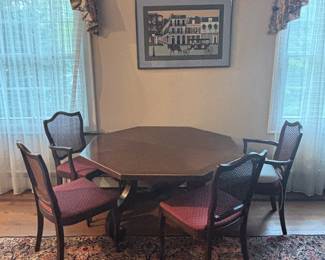 HEXAGON TABLE AND 4 CHAIRS