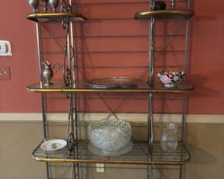 METAL AND GLASS BAKERS RACK