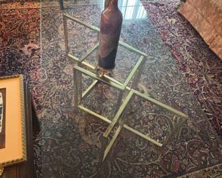 BRASS AND GLASS COFFEE TABLE