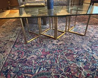 BRASS AND GLASS COFFEE TABLE