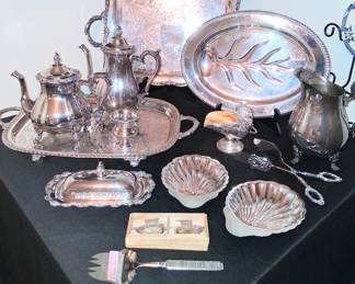 Silverplate tea set
