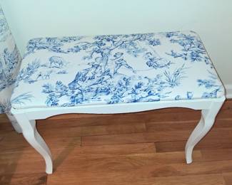 Toile covered bench