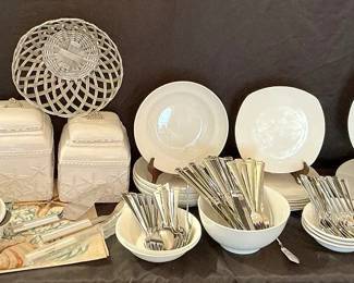 White Dishware Kitchen 